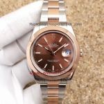 Copy Rolex Datejust II Oyster 41MM 2-Tone Rose Gold Brown Dial Watch